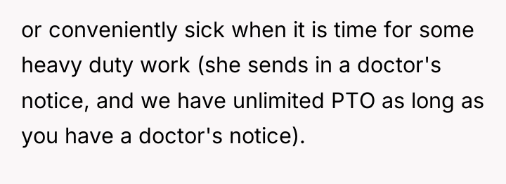 or conveniently sick when it is time for some heavy...