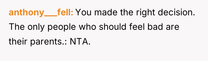 anthony___fell You made the right decision. The only people who...