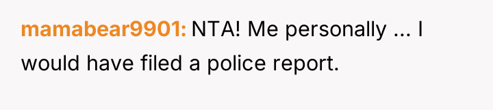 mamabear9901 NTA! Me personally ... I would have filed a...