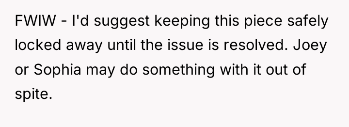 FWIW - I'd suggest keeping this piece safely locked away...
