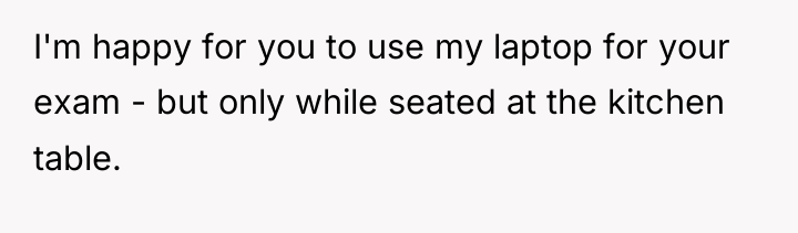 I'm happy for you to use my laptop for your...