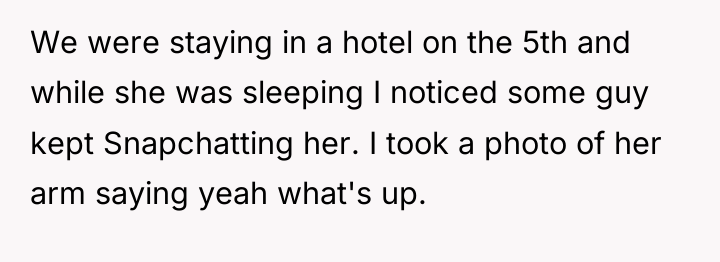 We were staying in a hotel on the 5th and...