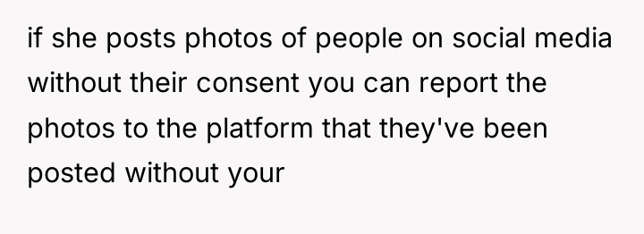 if she posts photos of people on social media without...