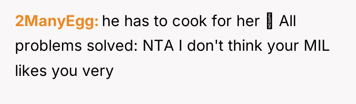 2ManyEgg he has to cook for her All problems...