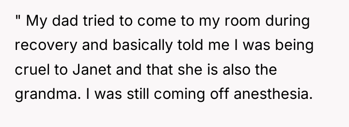 " My dad tried to come to my room during...