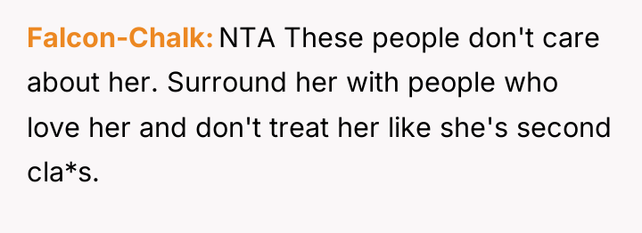 Falcon-Chalk NTA These people don't care about her. Surround her...