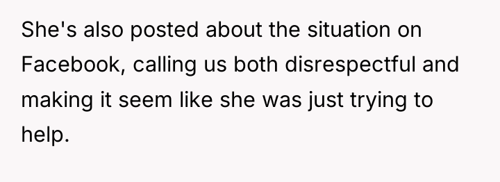 She's also posted about the situation on Facebook, calling us...