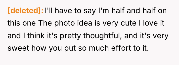 [deleted] I'll have to say I'm half and half on...