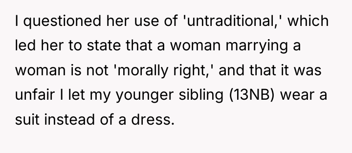 I questioned her use of 'untraditional,' which led her to...