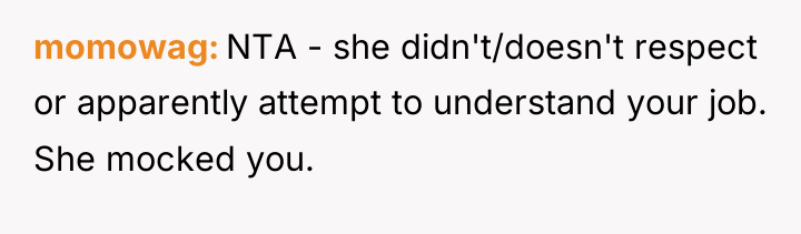 momowag NTA - she didn't/doesn't respect or apparently attempt to...