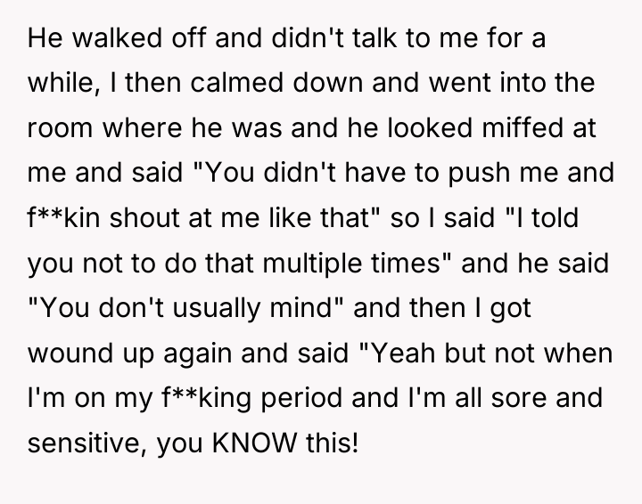 He walked off and didn't talk to me for a...