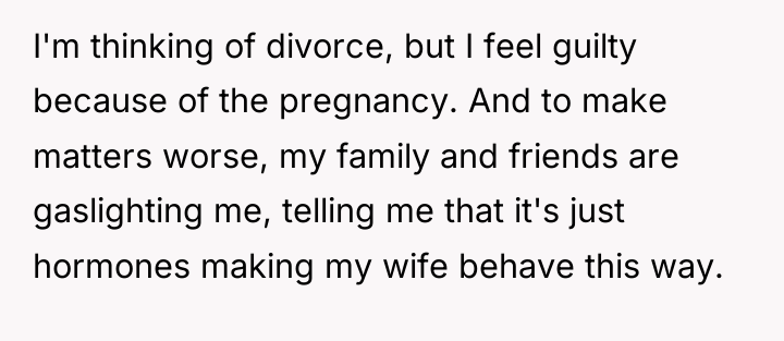 I'm thinking of divorce, but I feel guilty because of...