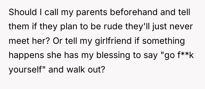 Should I call my parents beforehand and tell them if...