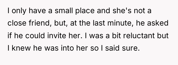 I only have a small place and she's not a...