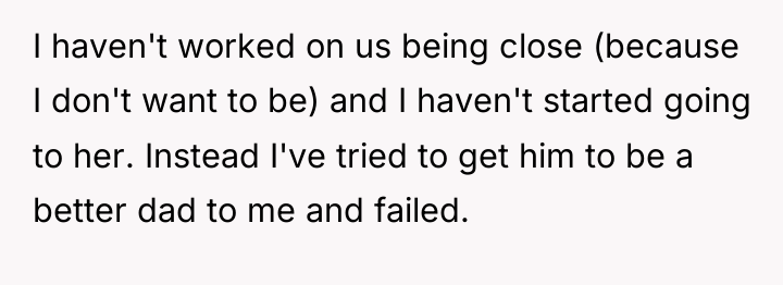 I haven't worked on us being close (because I don't...
