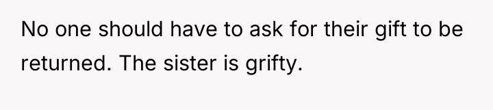 No one should have to ask for their gift to...