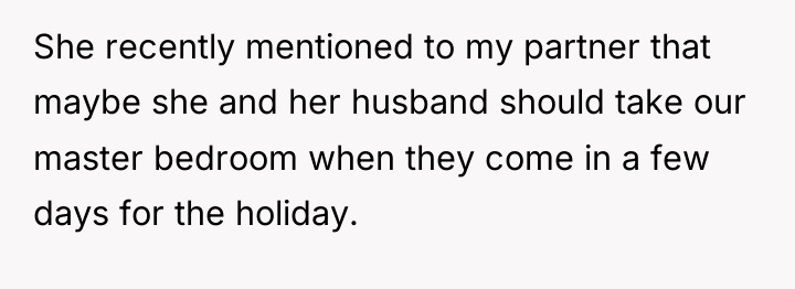 She recently mentioned to my partner that maybe she and...