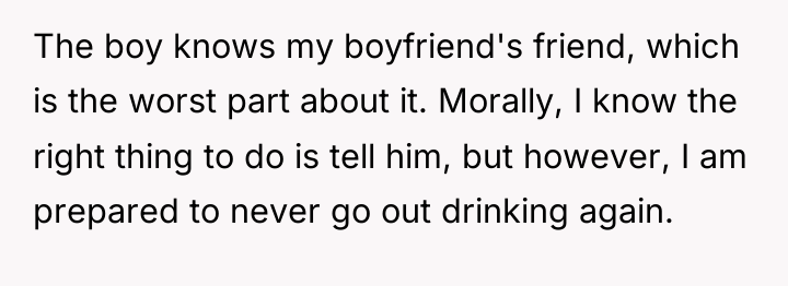 The boy knows my boyfriend's friend, which is the worst...