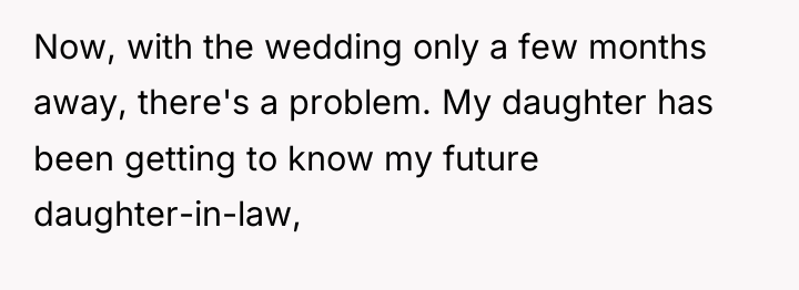 Now, with the wedding only a few months away, there's...