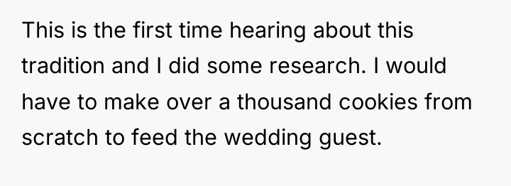 This is the first time hearing about this tradition and...