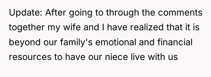 Update: After going to through the comments together my wife...