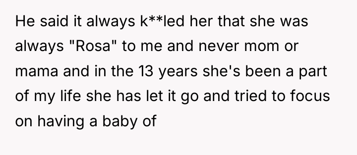 He said it always k**led her that she was always...