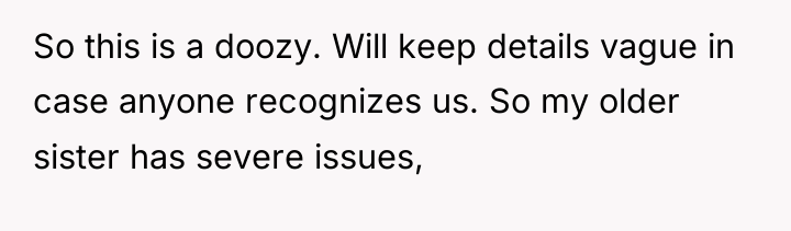 So this is a doozy. Will keep details vague in...