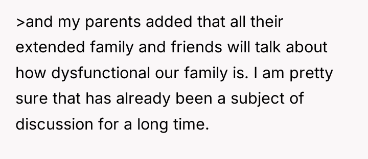 >and my parents added that all their extended family and...