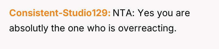 Consistent-Studio129 NTA: Yes you are absolutly the one who is...