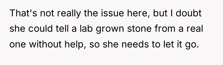That's not really the issue here, but I doubt she...