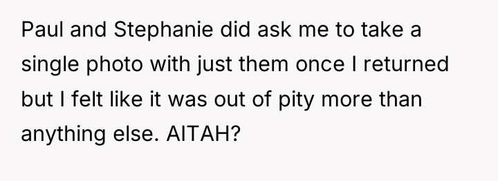 Paul and Stephanie did ask me to take a single...