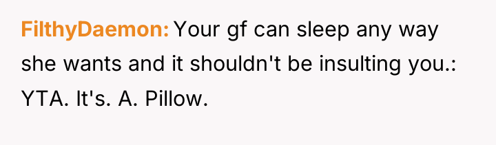 FilthyDaemon Your gf can sleep any way she wants and...