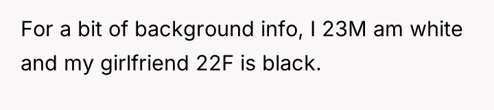 For a bit of background info, I 23M am white...