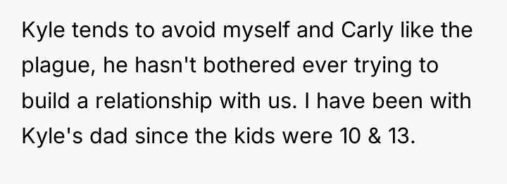 Kyle tends to avoid myself and Carly like the plague,...