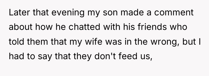 Later that evening my son made a comment about how...