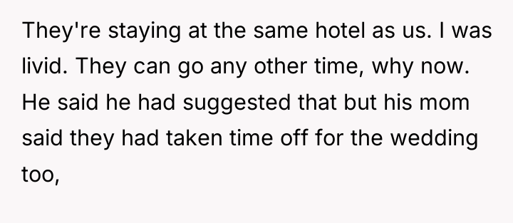 They're staying at the same hotel as us. I was...