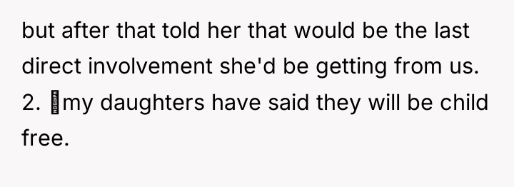 but after that told her that would be the last...