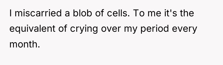 I miscarried a blob of cells. To me it's the...