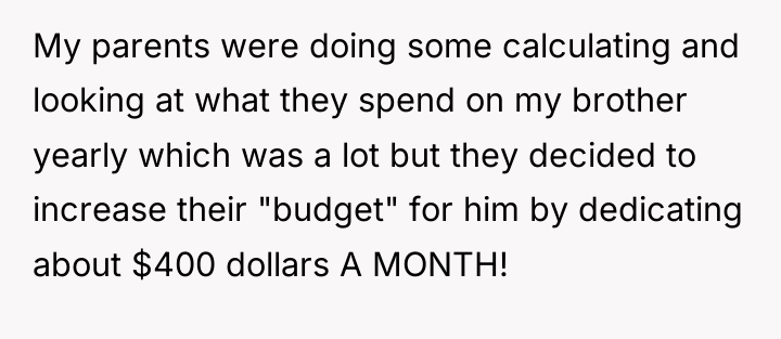 My parents were doing some calculating and looking at what...