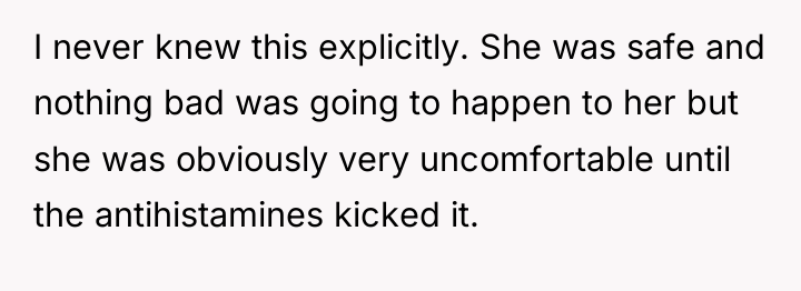 I never knew this explicitly. She was safe and nothing...