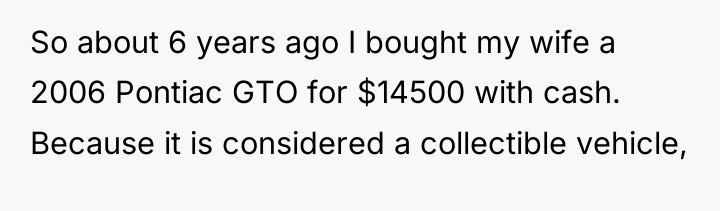 So about 6 years ago I bought my wife a...