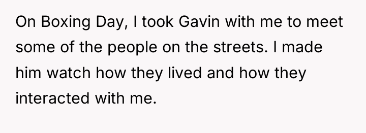 On Boxing Day, I took Gavin with me to meet...