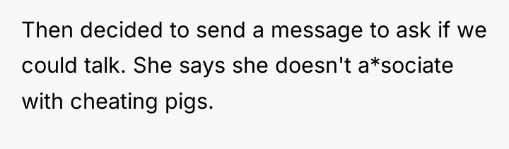 Then decided to send a message to ask if we...