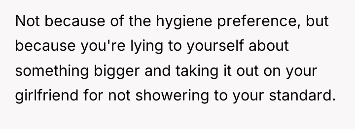 Not because of the hygiene preference, but because you're lying...