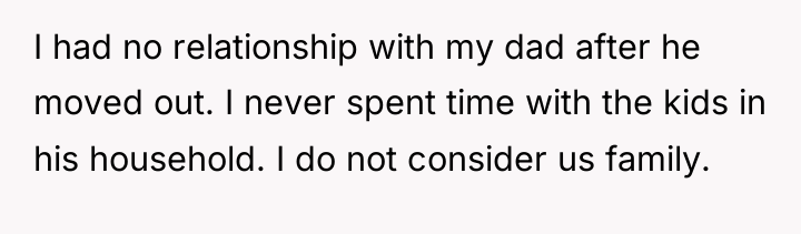 I had no relationship with my dad after he moved...