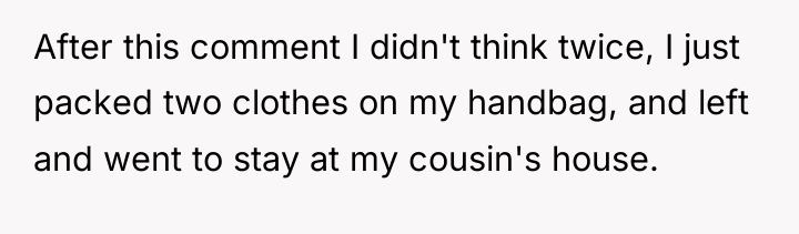 After this comment I didn't think twice, I just packed...