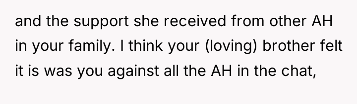 and the support she received from other AH in your...