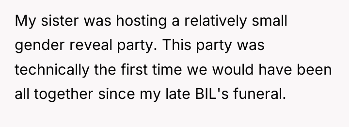 My sister was hosting a relatively small gender reveal party....