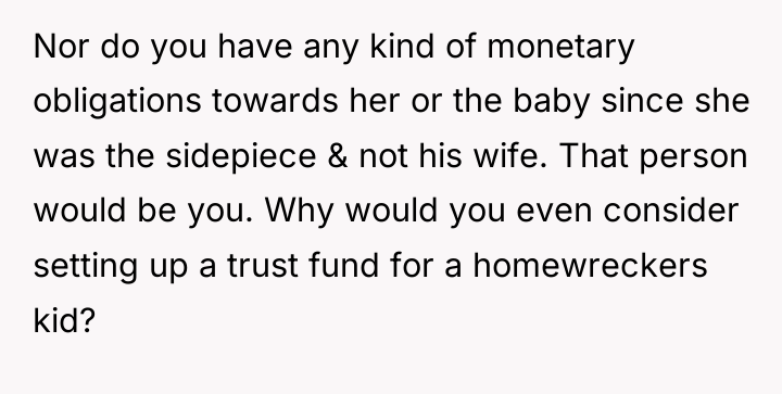 Nor do you have any kind of monetary obligations towards...