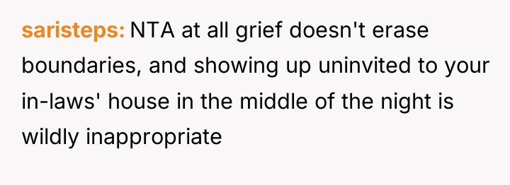 saristeps NTA at all grief doesn't erase boundaries, and showing...